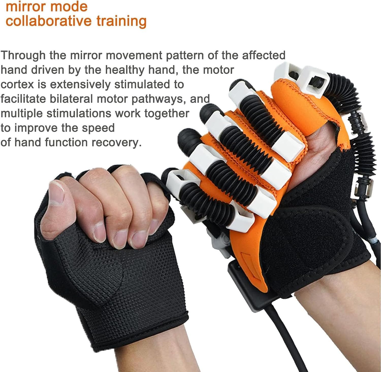 GaRcan Rehabilitation Robot Gloves,Hemiplegia Finger Rehabilitation Trainer Robot Gloves,Single Finger Training,for Patients with Hand Dysfunction Flexion Contracture (Left S)
