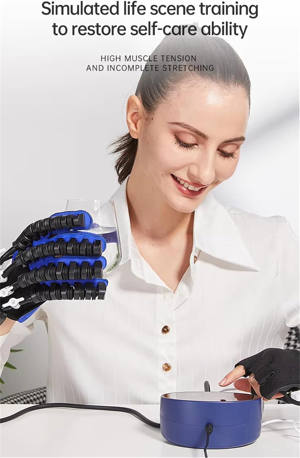 Rehabilitation Robot Glove, Finger Training Stroke Hand Splint Finger Orthosis, Long-Term Relief Hand Function