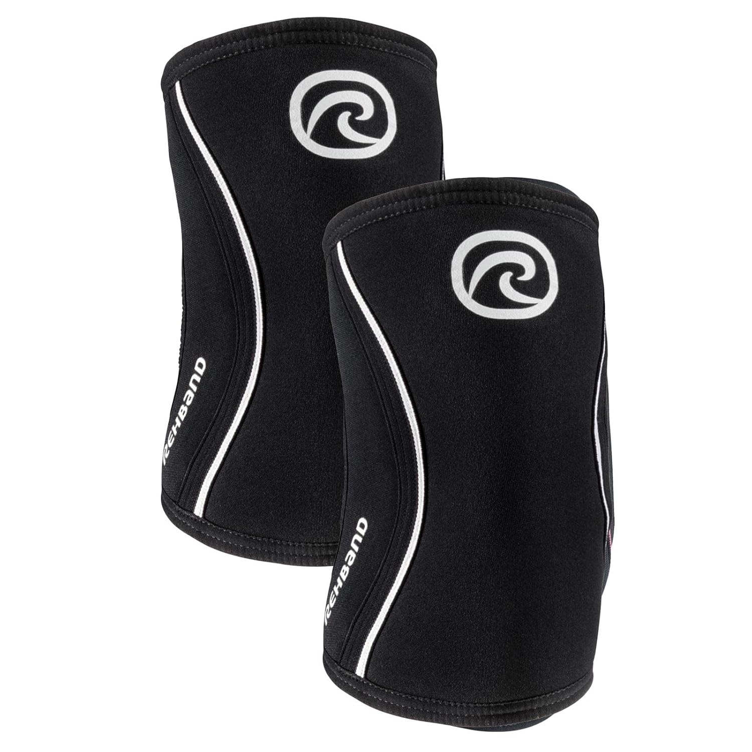 Rehband Elbow 5mm Compression Sleeve, Neoprene Elbow Sleeves for Weightlifting, Anatomical Design, Non-Slip & Close Fitting, Elbow Support Unisex, Colour:Black - 1 Pair, Size:Small