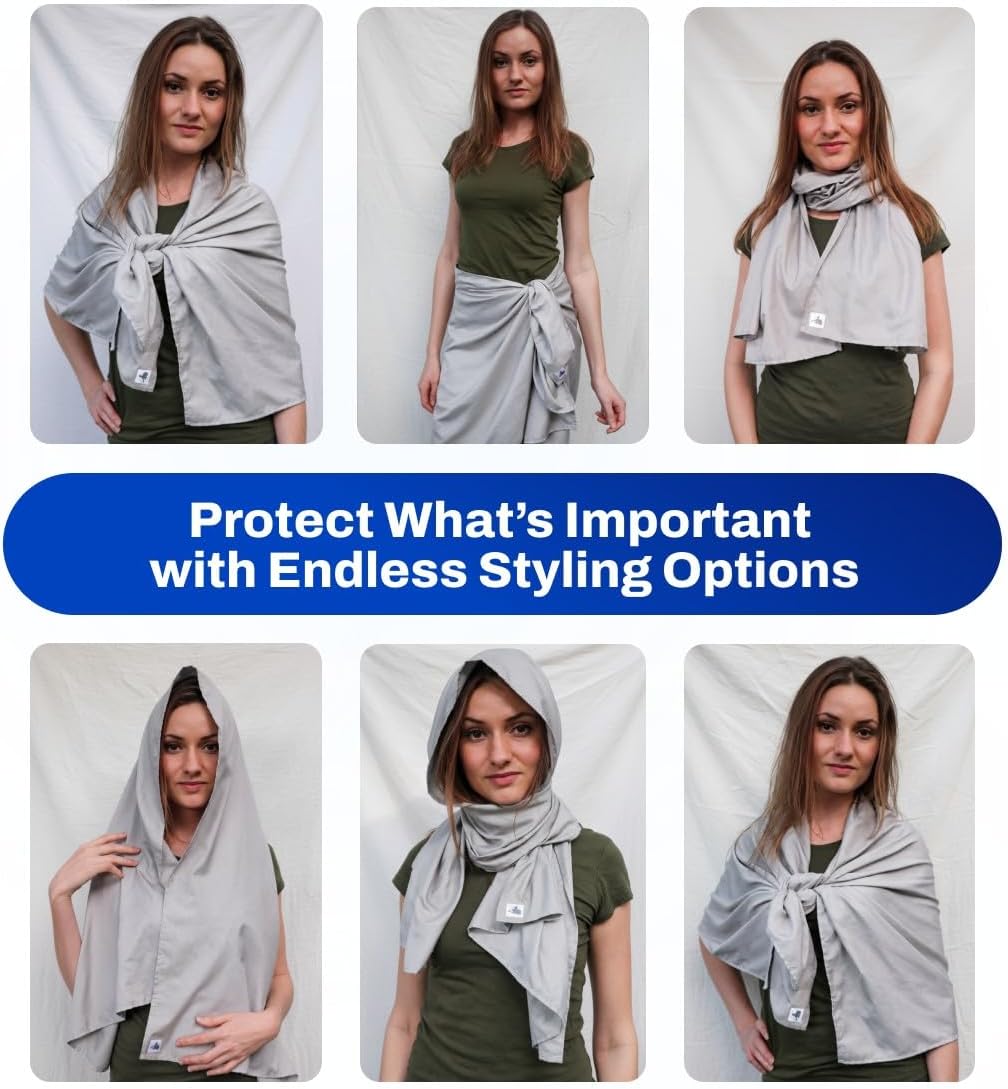 DefenderShield® EMF 5th Generation Wireless Emission Radiation Protection Shielding Scarf - One Size for Men and Women