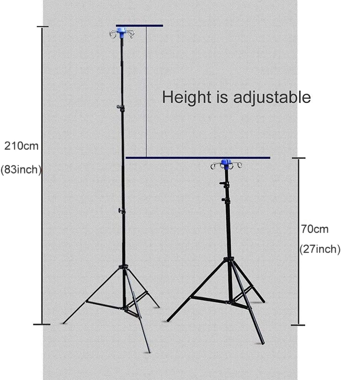 Poles Portable Retractable Folding Infusion Stand, Aluminum Alloy for Hospital/Clinic/Home Use, Maximum Load 20kg