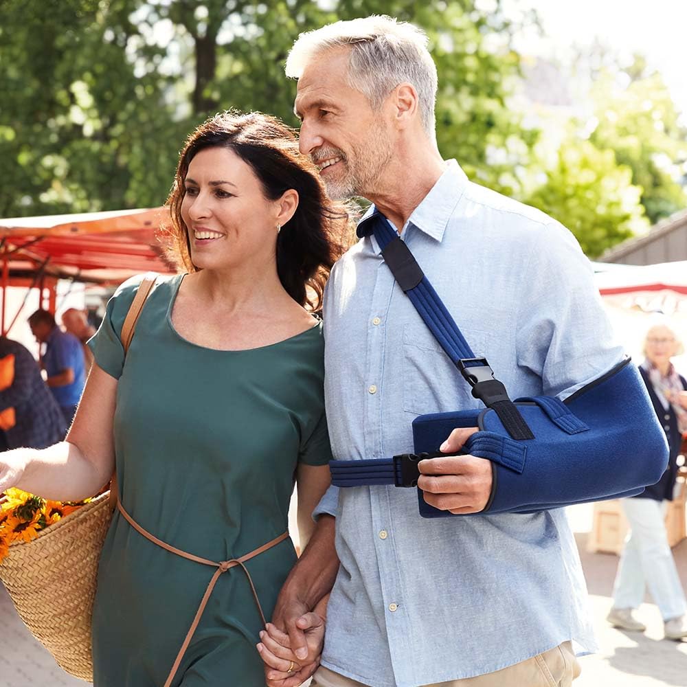 Actimove Professional Shoulder Abduction Sling | Shoulder Immobilizer Medical Arm Sling Shoulder Immobilizer for Broken, Dislocated, Fracture or Strain Injury Support, Right & Left Arm | Blue, Medium