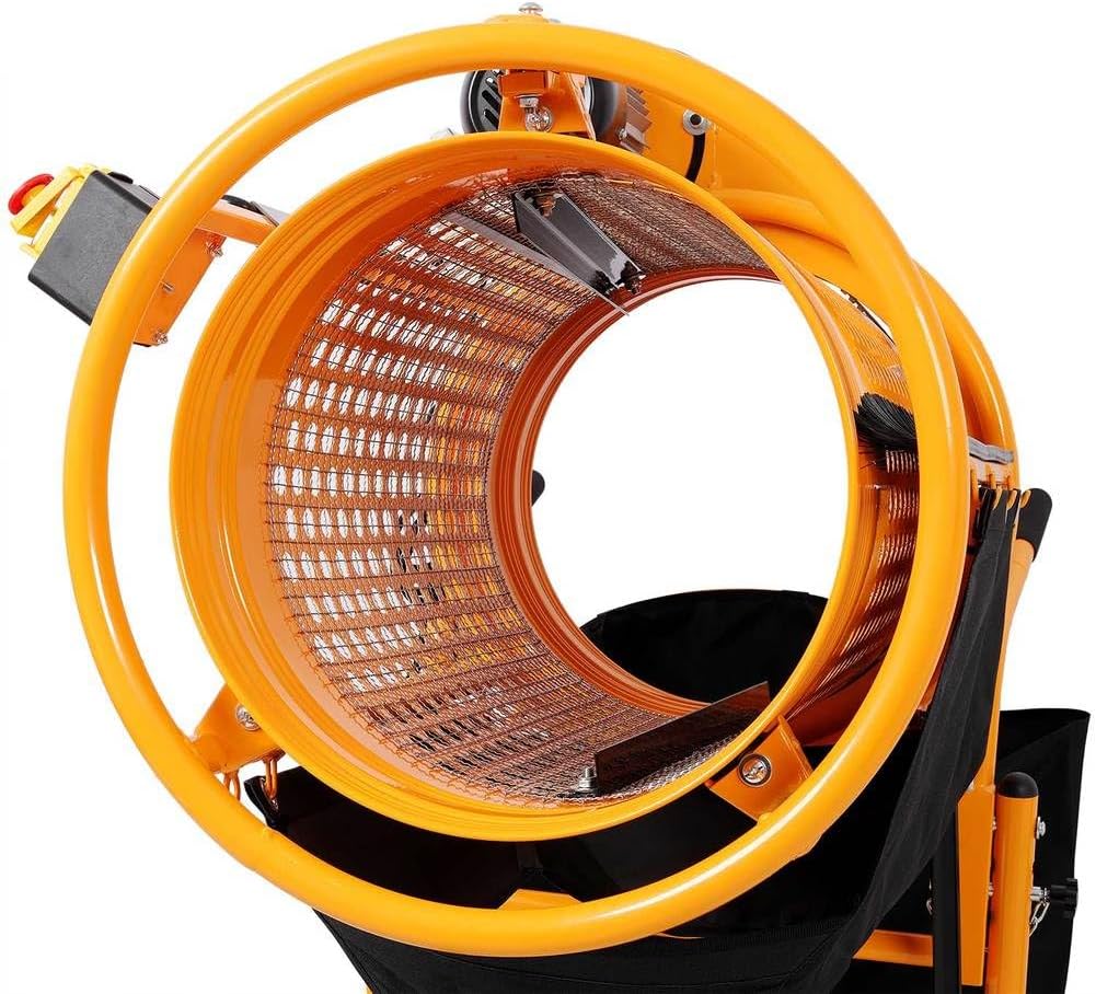 360W Foldable Electric Rotary Soil Sieve Machine, 110V/60Hz, Heavy Duty Galvanized Screen for Compost, Gravel, Dirt, Sand, and Rocks, Portable with Wheels