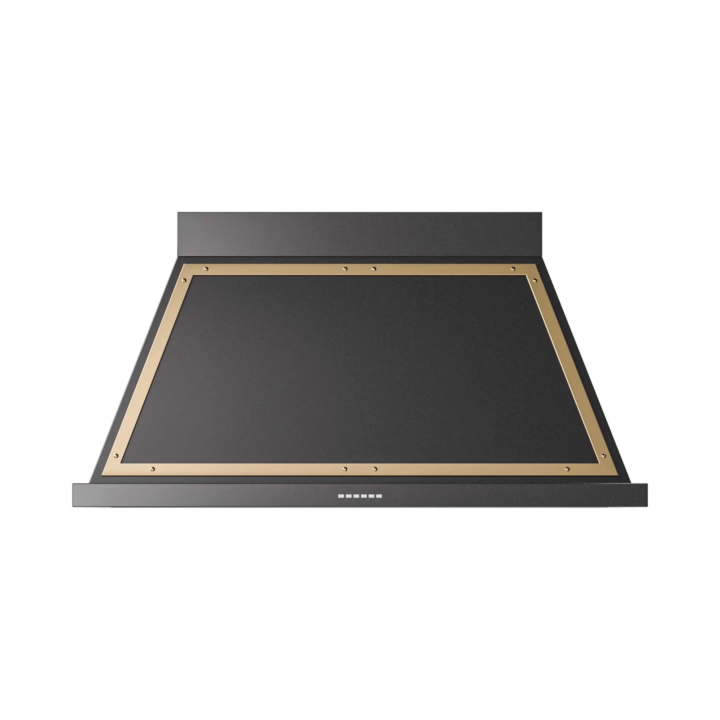ILVE Nostalgie II 48-Inch 600 CFM Wall Mounted Range Hood in Glossy Black with Brass Trim (UANB48BKG)