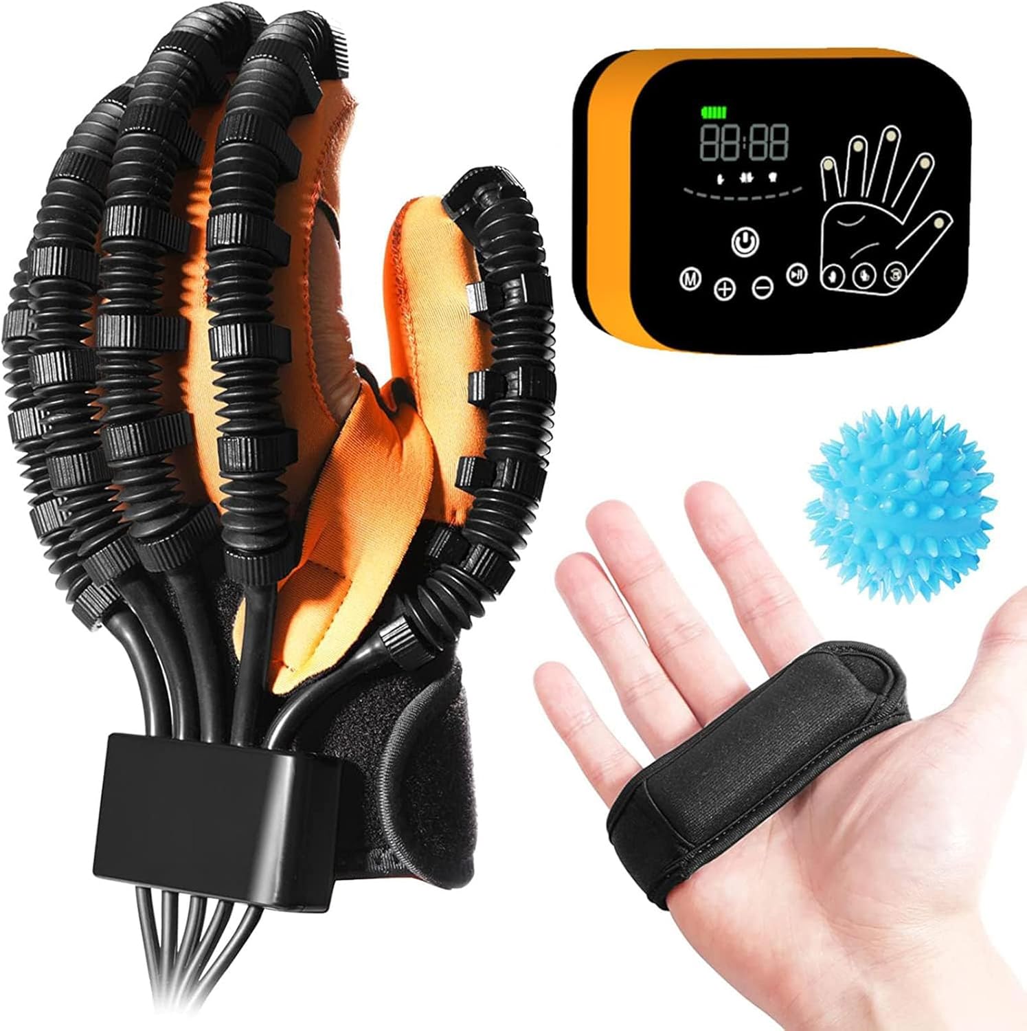 Hemiplegia Finger Rehabilitation Robot Gloves - Effective Stroke Recovery Equipment For Home Use USB Charging (Right M)