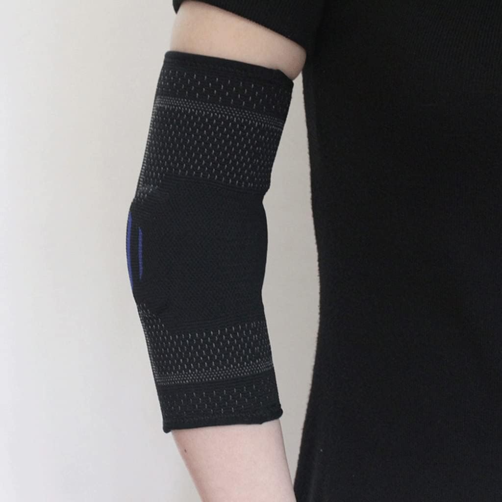 1 Pair Elbow Support Gym Sport Elbow Protector Pad Arm Sleeve Guard Gym Safety Silicone(D,24-31cm)