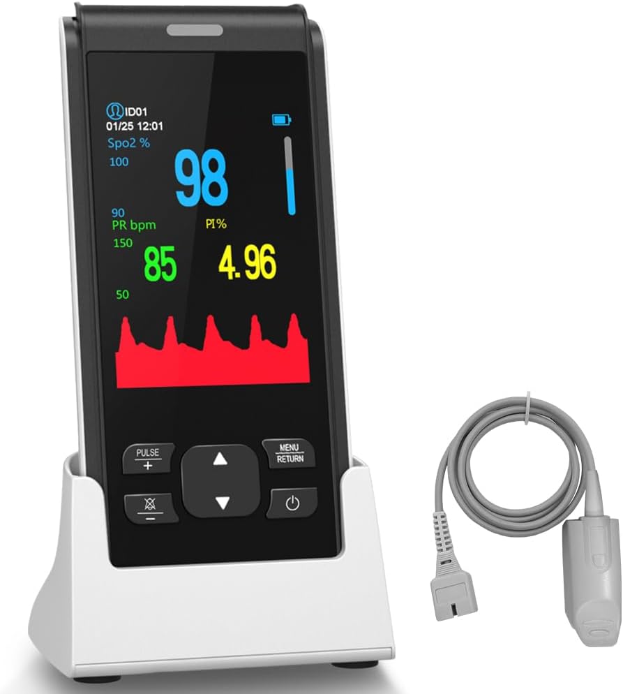 Pulse Oximeter Rechargeable Fingertip Pulse Ox, Handheld Pulse Oximeter, HealthTree Finger Blood Oxygen Saturation Monitor with SpO2 & Pulse Rate, Portable Oxygen Meter Finger for Adults