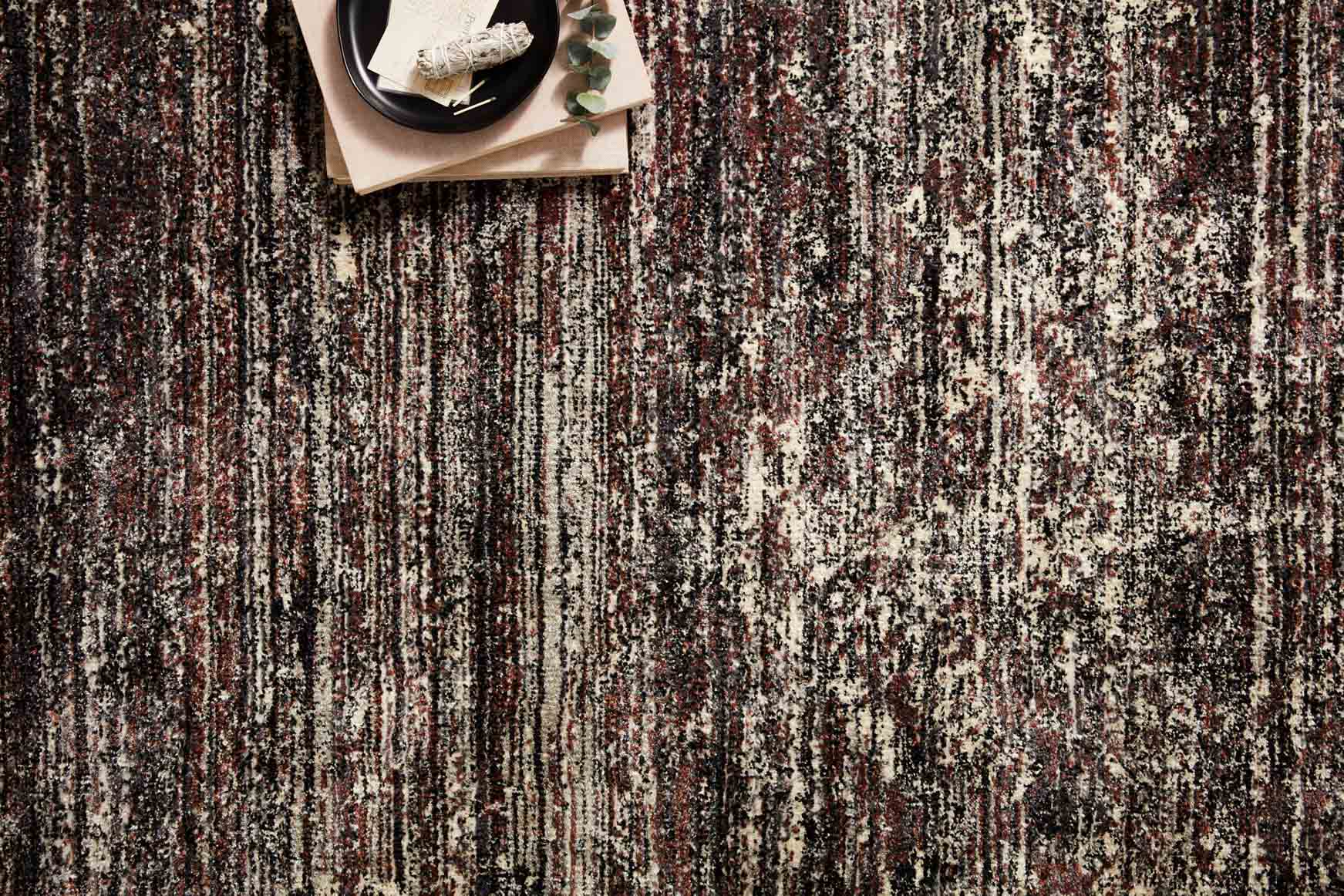 Loloi Jasmine Collection - Contemporary Power Loomed Rug in Midnight & Bordeaux (JAS-04)