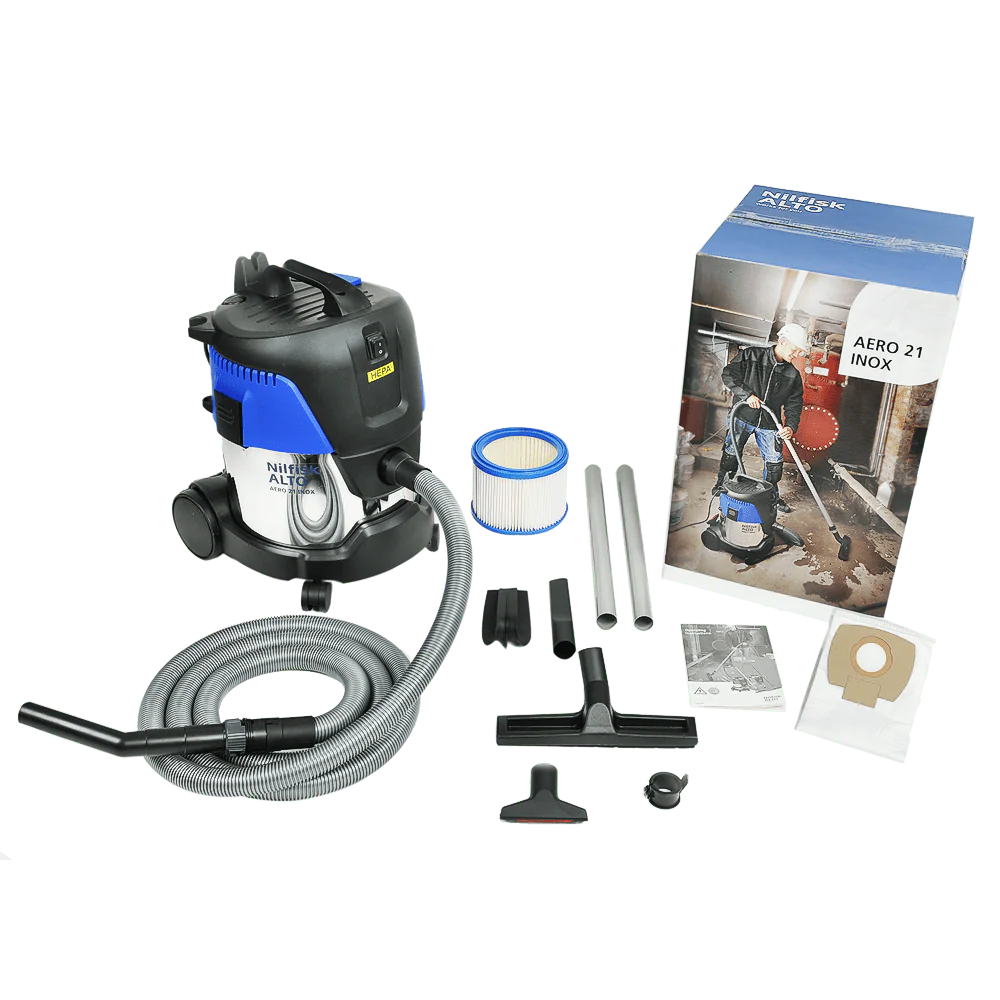 Nilfisk Aero 21-01 INOX 5-Gallon Wet/Dry Canister Industrial Vacuum