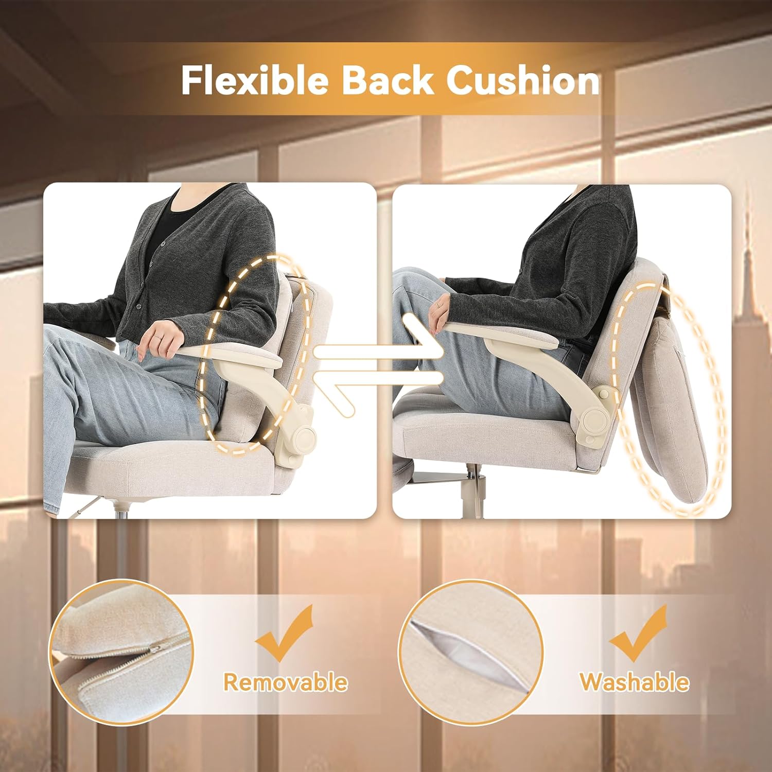 Pipersong Meditation Cross Legged Armchair, ADHD Chair with Adjustable Armrests, Criss Cross Desk Chair with Flexible Back Cushion, Swivel Footrest, Arm Support and Wheels for Home Office, Black