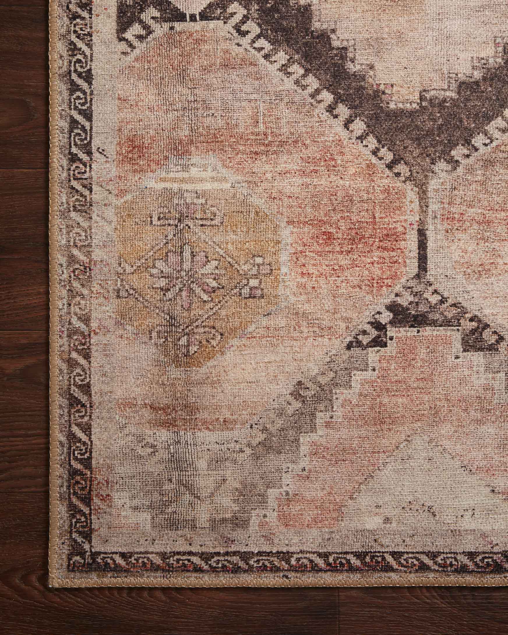 Loloi II Wynter Collection - Traditional Power Loomed Rug in Graphite & Blush (WYN-08)