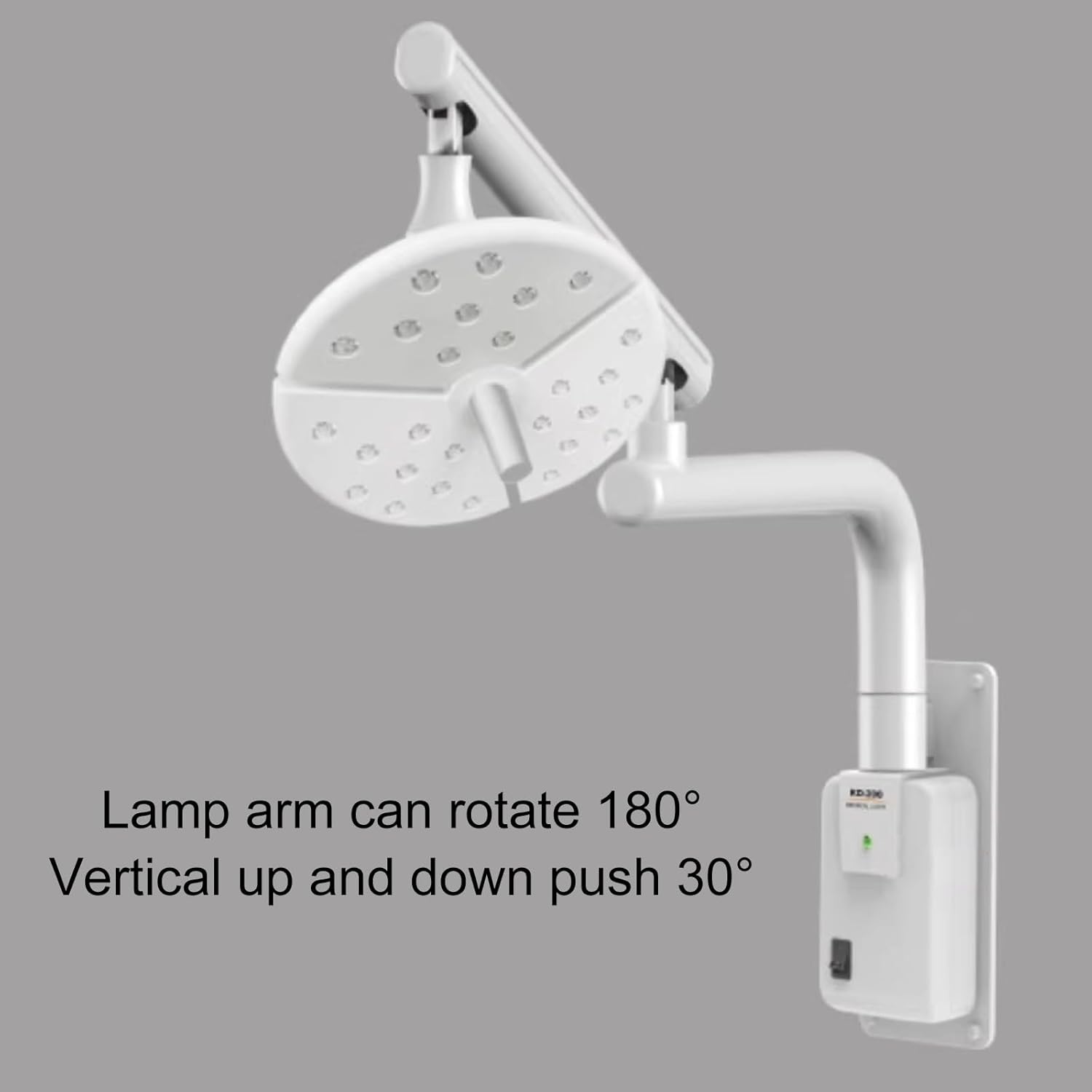 Wall Hanging Surgical Examination Lamp, 50W LED Medical Exam Lamp with Touch Switch, Three Levels of Brightness Can Be Adjusted, 360° Rotating Lamp Head