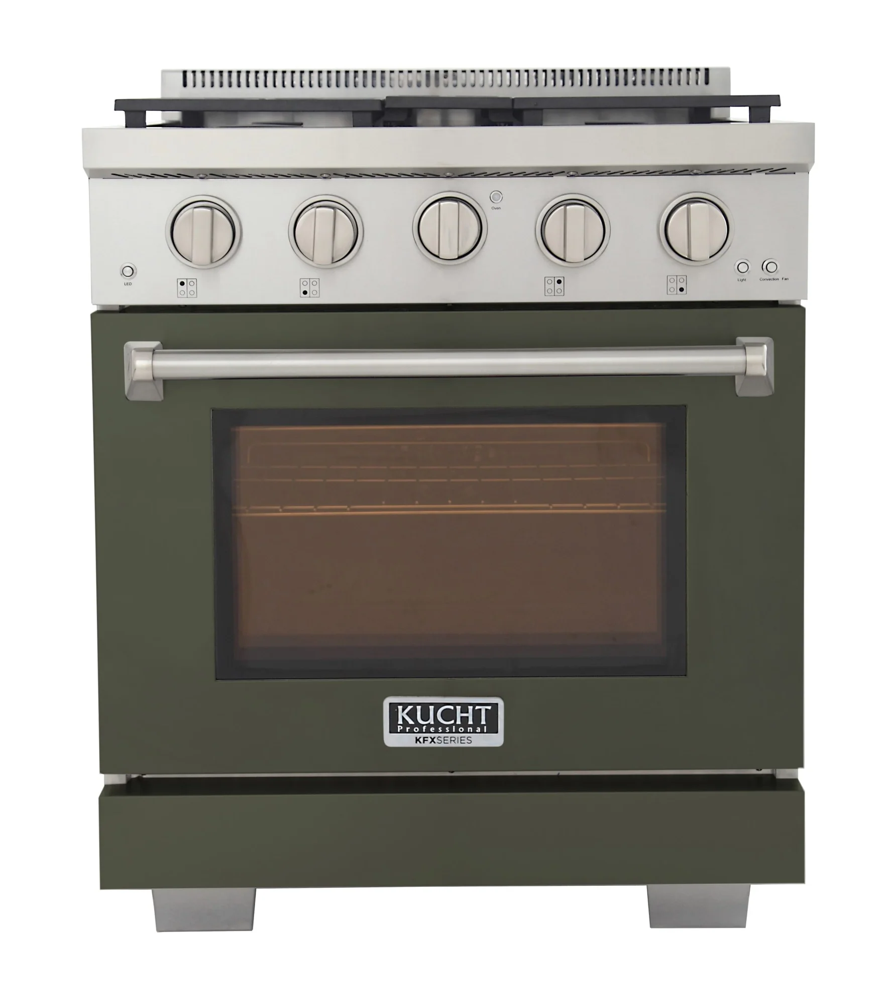 Kucht Professional 30-Inch 4.2 cu. ft. Gas Range in Olive Green with True Simmer Burners (KFX3000X-G)