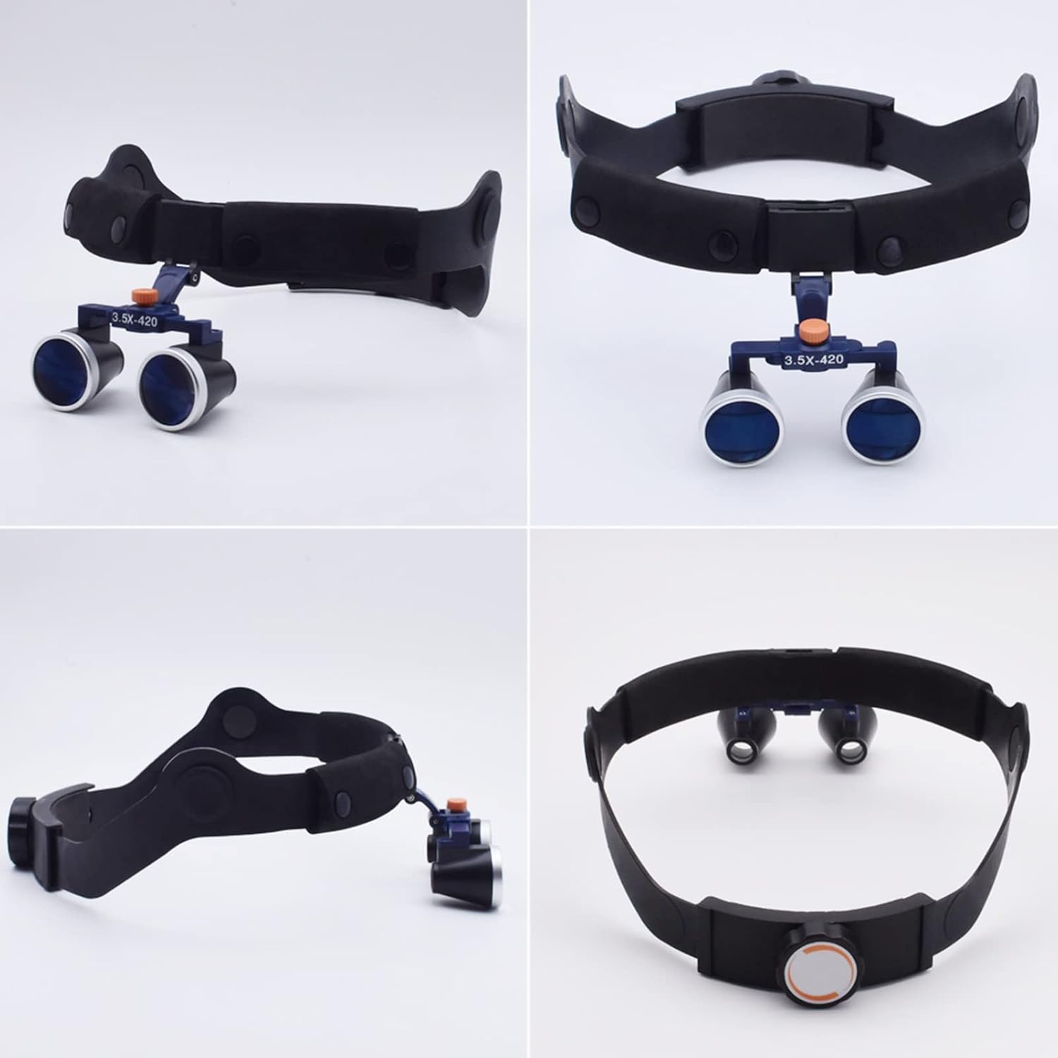 Head Mounted 2.5X 3.5X Dental Surgical Loupes Binocular Magnifying Glass Medical Magnifier for Reading Jewelry Watch Repair Craft Close Work，Black-Magnification:3.5X