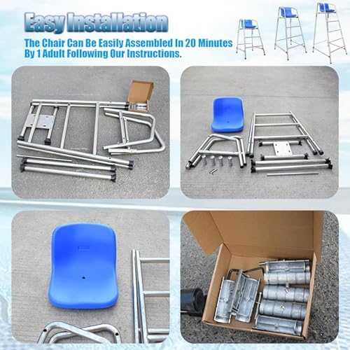 Commercial Lifeguard Chair - Durable Pool & Beach Observation Seat for Indoor/Outdoor Use, Ideal for Lifeguards, Referees & Aquatic Safety Professionals, Heavy-Duty Design