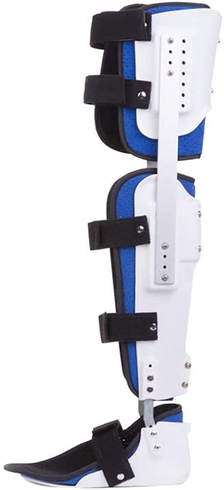 Knee Joint Fixed Brace Full Leg Brace, Adjustable Post Op Knee Support Immobilizer, Breathable Thigh Knee Ankle Foot Supports Orthosis, for Arthritis, Joint Pain Relief, Re(