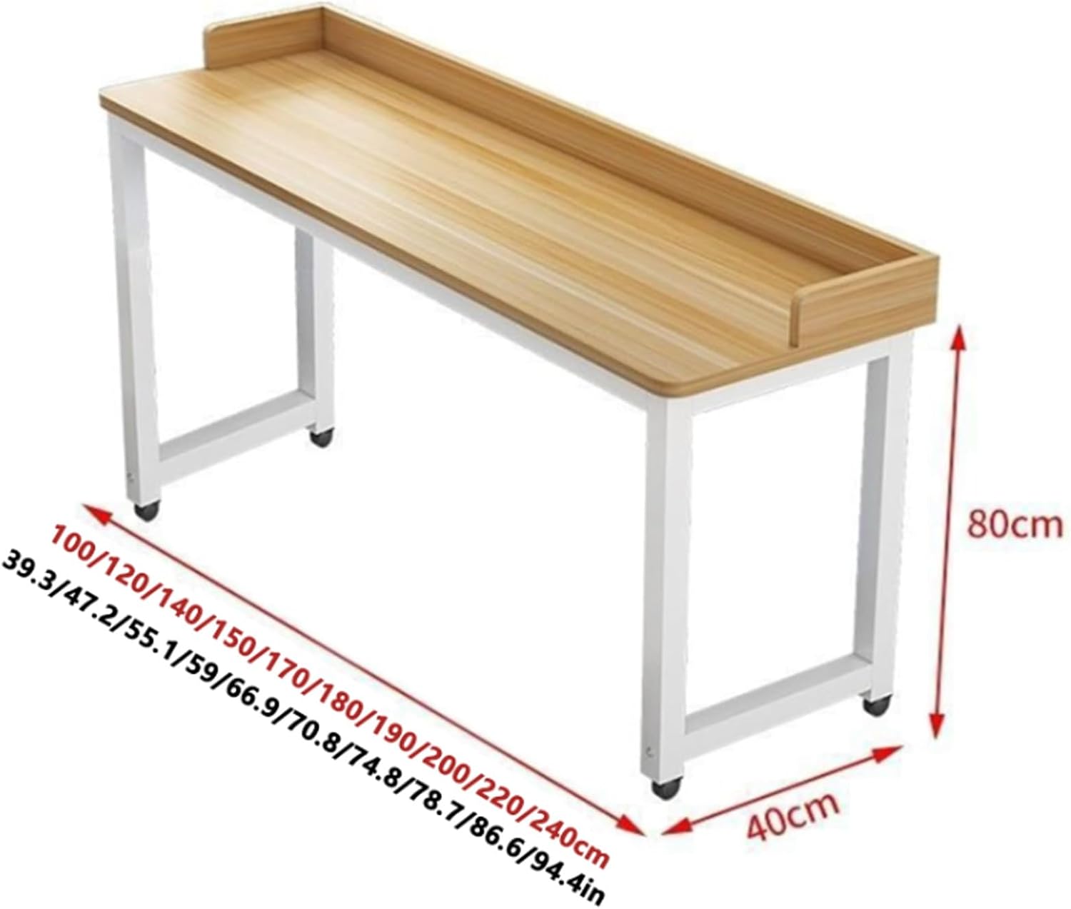 Over Bed Table with Wheels, Generic Overbed Table, Rolling Bed Table with Baffle, Dining Tables Or Laptop Bed Tables for Home Office Hospital Workstation(White A,120cm/47.2in)