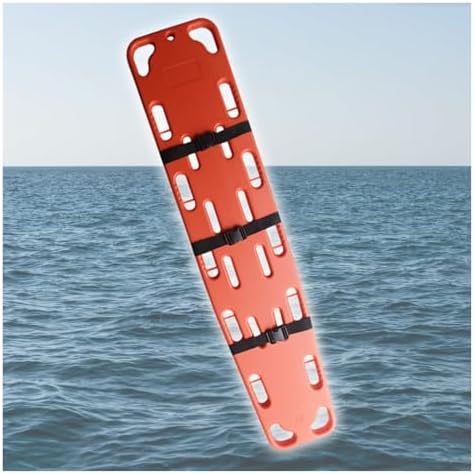Emergency Spine Board Stretcher - 6ft Lightweight Lifeguard Backboard for Patient Transport & Immobilization, Essential First Aid Rescue Gear with Red Head Immobilizer, Durable & Portable