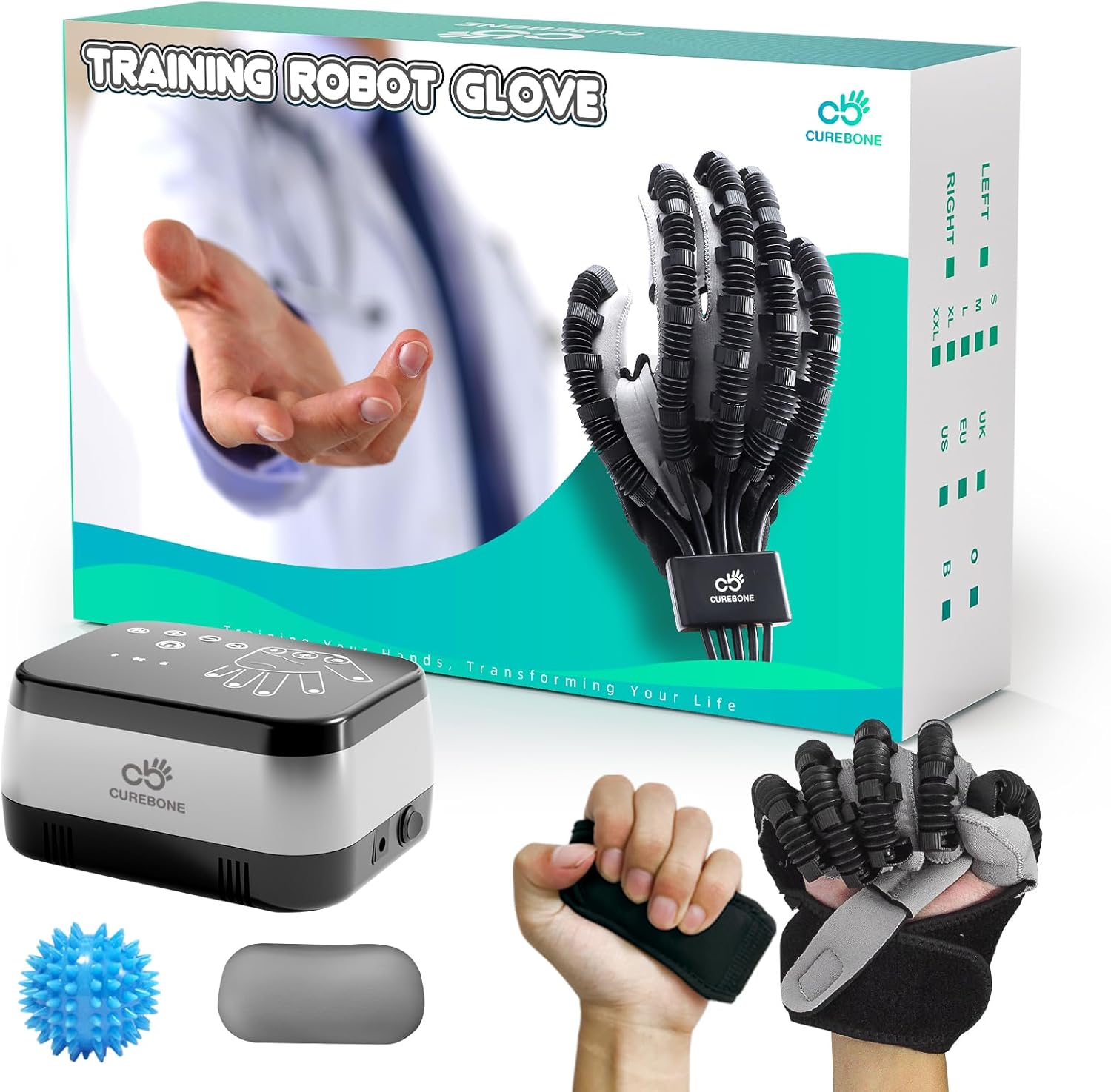 Rehabilitation Robot Gloves, Hand Rehabilitation Robot Gloves, Elite, Easy to Use