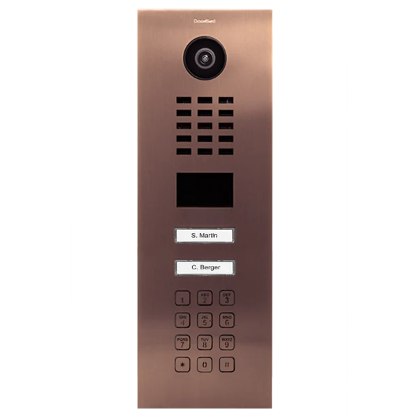 DoorBird D2102KV IP Video Door Station, 2 Call Button in Bronze