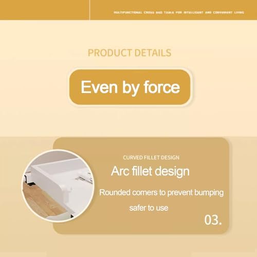 Medical Table with Wheels，Overbed Table Computer Desk with Desktop Baffl Over Bed Desk Height Adjustable 65-95cm Food Tray Desk Standing Over Bed Table King Size(Color:Wood)