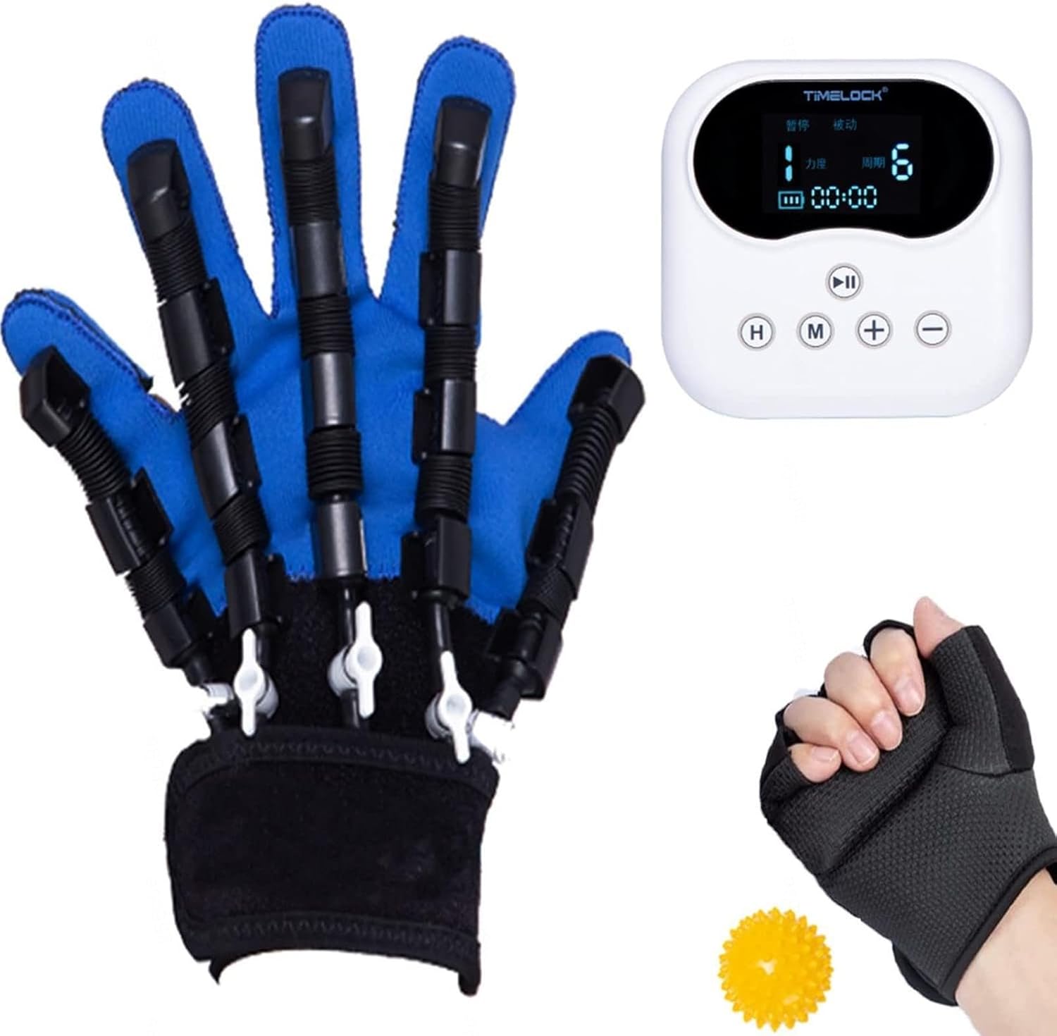 Robot Glove Hand Training Rehabilitation Long-Term Relief Finger Cramps Help Patient with Hand Dysfunction to Independently Carry Out Rehabilitation,Left-S