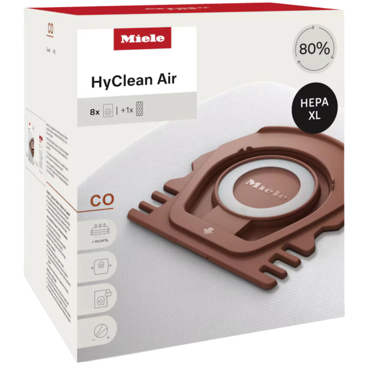 Miele HyClean CO Allergy XL Vacuum Bags w/ GN-HA50 8-Pack