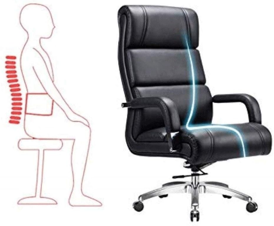 Ergonomic Office Chair High Back Executive Office Chair, Comfortable Black Leather Desk Computer Chairs with Arms and Back Support, Recliner Office Chair,