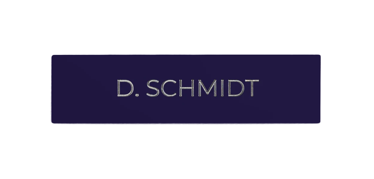 DoorBird Nameplate for One Call Button D21X  in Night Blue, RAL 5022 - Individual Engraving