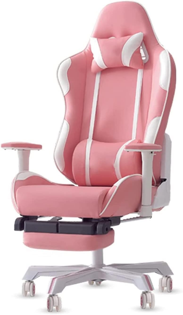 Gaming Chair, Reclining Racing Computer Chair with Rotating Lifting Armrest, Headrest and Lumbar Support, Ergonomic Design