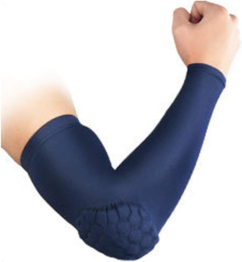 HBJWOV 1PCS Arm Sleeve Honeycomb Foam Pad Crashproof Antislip Basketball Pads Armband Sport Elbow Support Brace Protector(M)