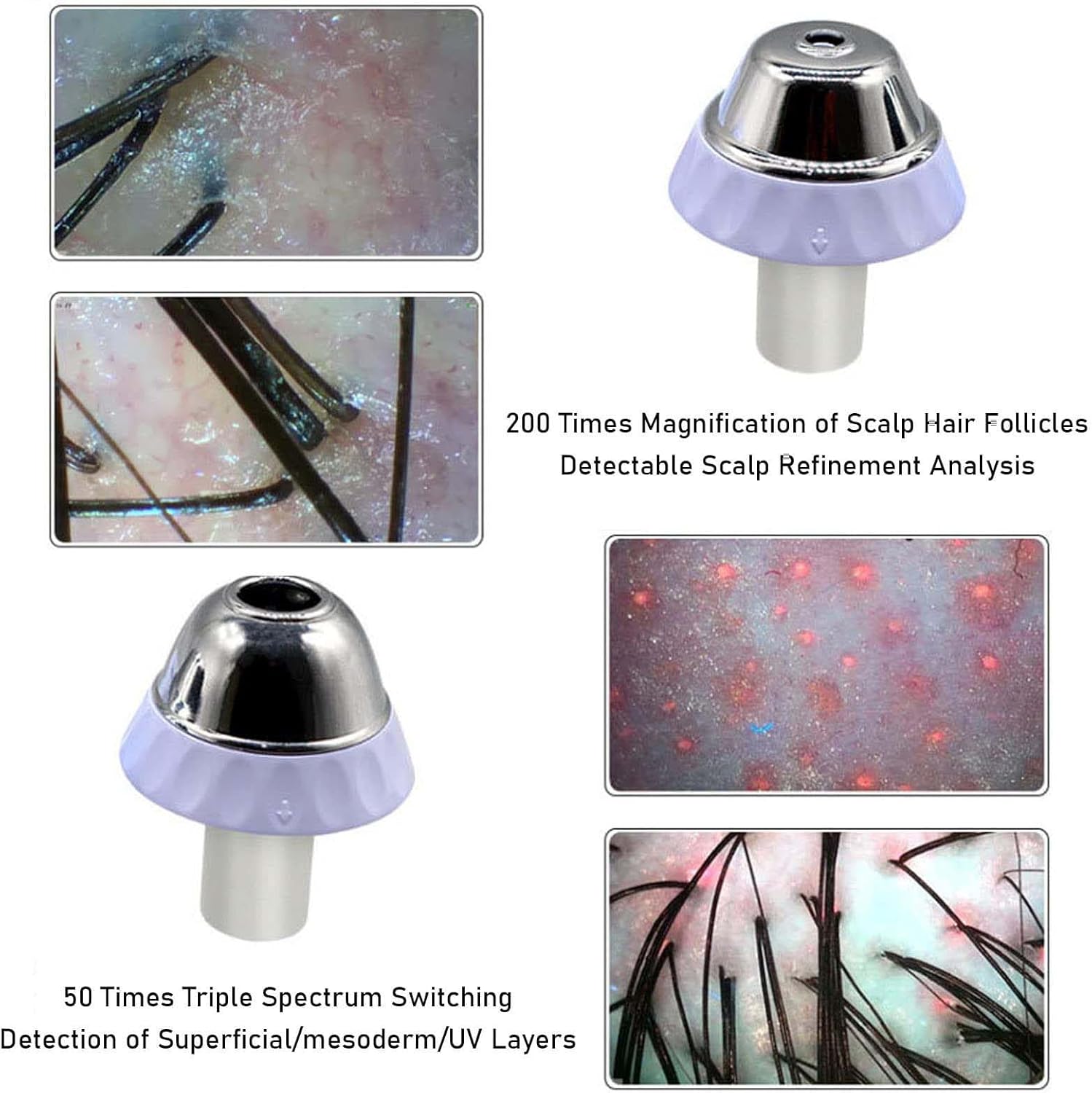 Skin Diagnosis Hair Analyzer Machine,50x/200x Skin Hair Scalp Detector,11-Inch Hd Display-10 Million Pixels,for Facial,Hairdressing,Scalp Care,Home,Beauty Salon