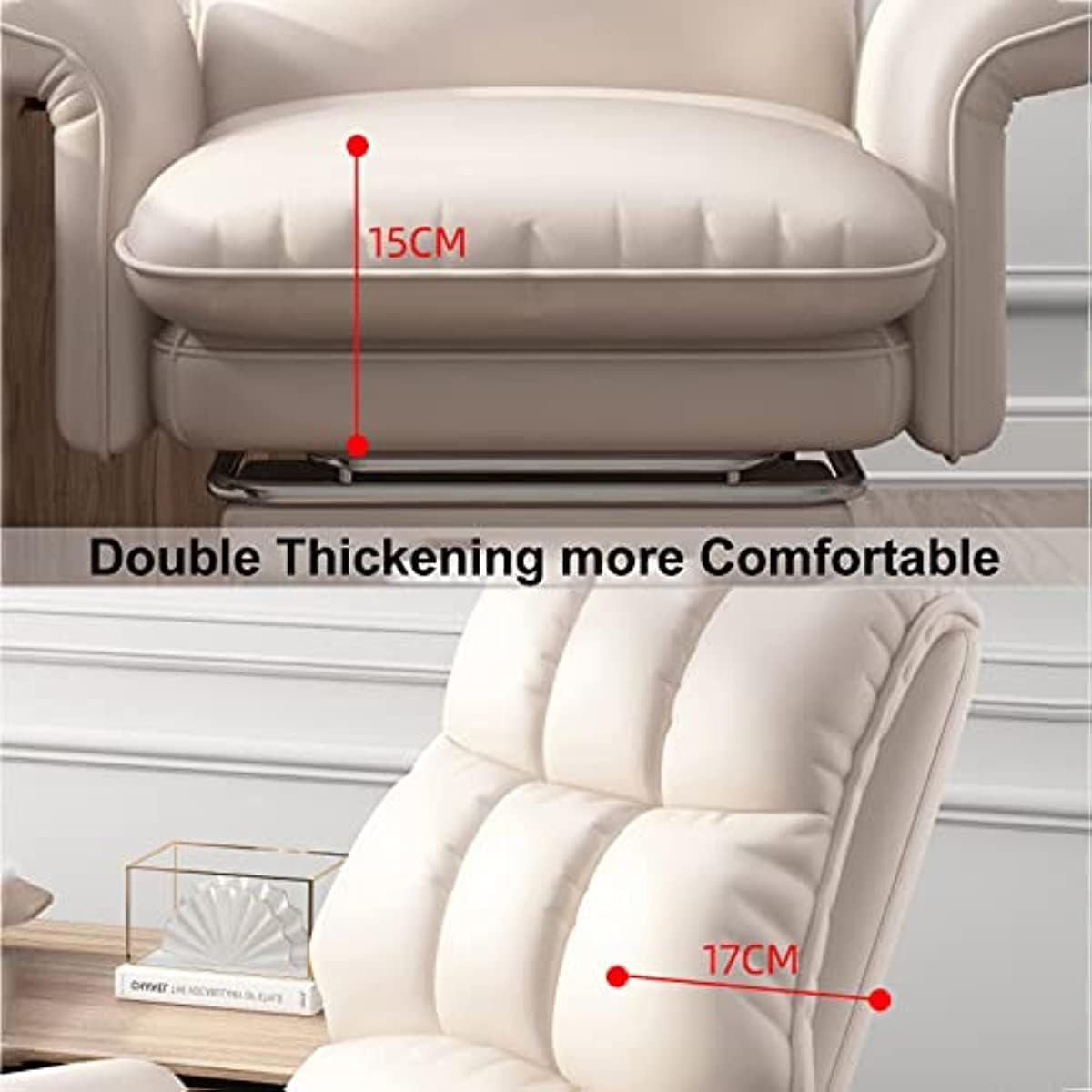 Managerial Chairs, Computer Chair with Wheels and Ar?ms, Home Reclining Office Chair, with Back Support Comfortable Boss Chairs, Gaming Seat Sedentary Sofa Chair, Swivel Ba,Pink-One Side