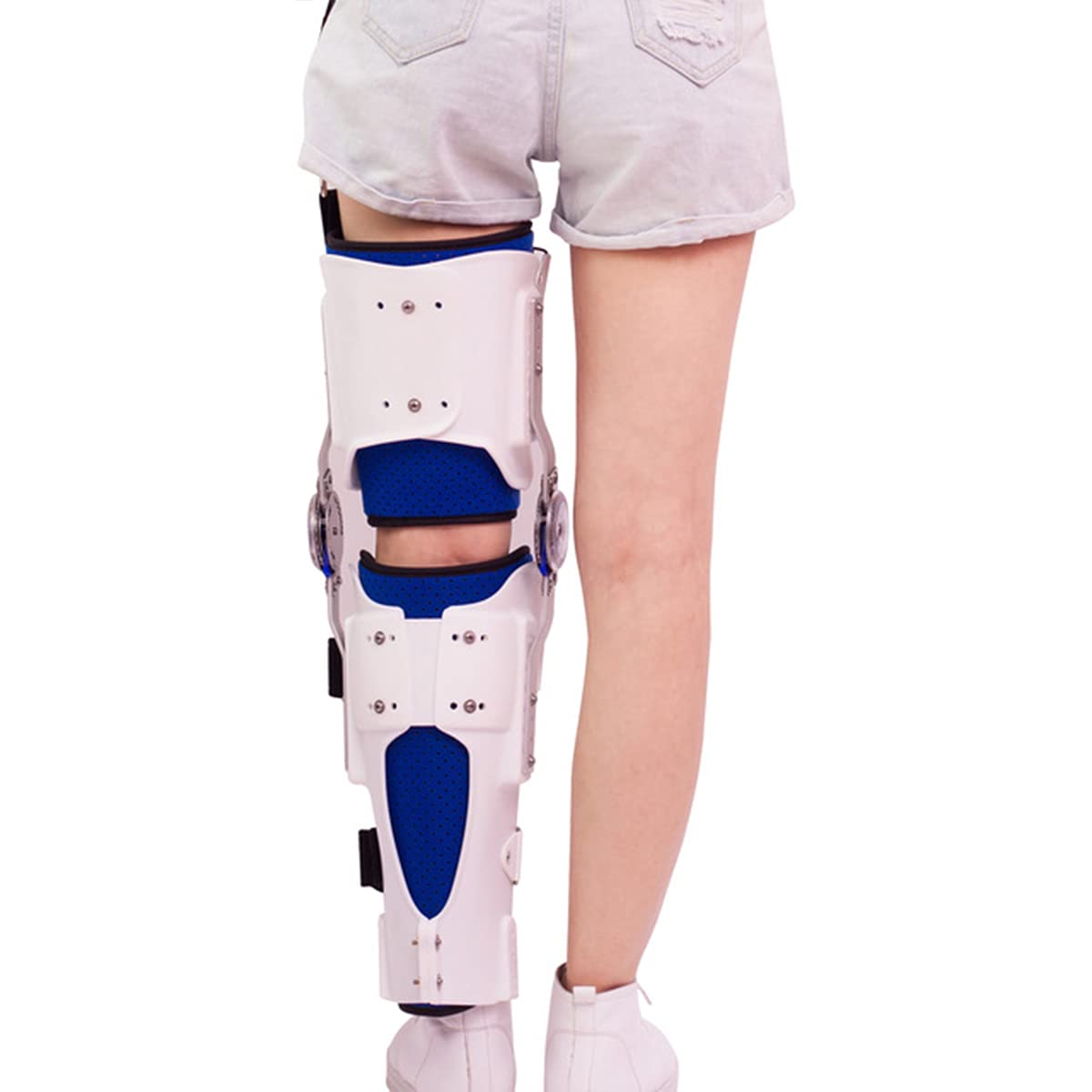Adjustable Knee Joint Fixation Brace, Ankle Foot Orthosis, Immobilization Support After Knee Fracture Injury of Lower Extremity, Upper and Lower Leg Brace(