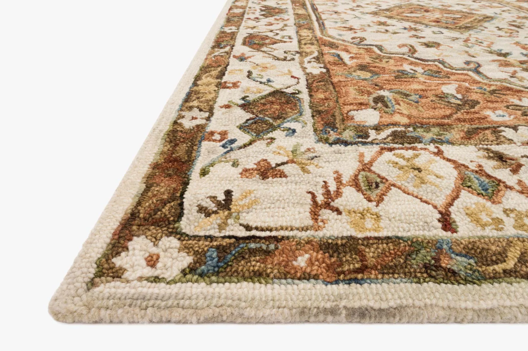 Loloi II Beatty Collection - Traditional Hooked Rug in Ivory & Rust (BEA-01)