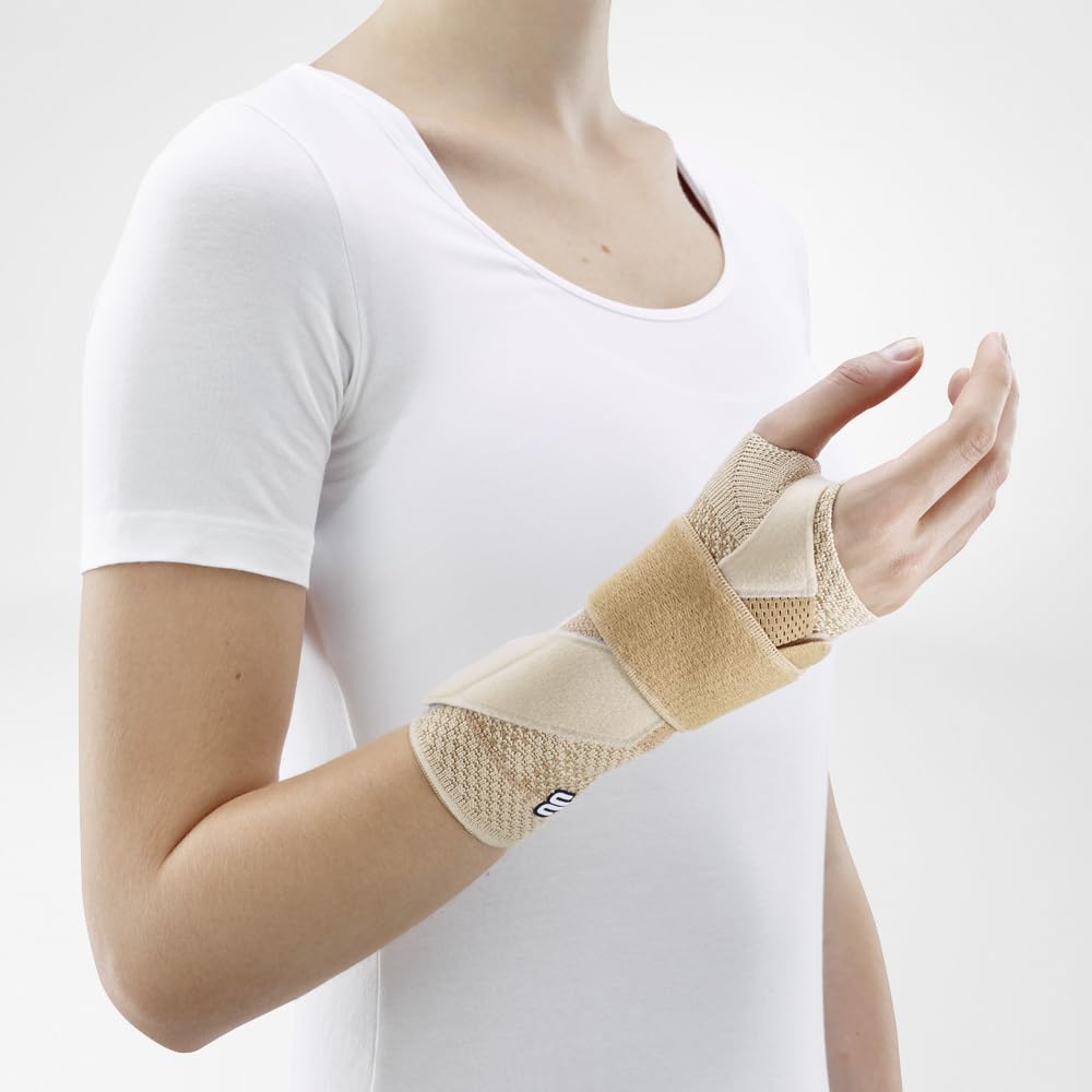 Bauerfeind - ManuTrain - Wrist Support - Relieves Strain and Stabilized During Movement - Right Wrist - Size 5 - Color Beige