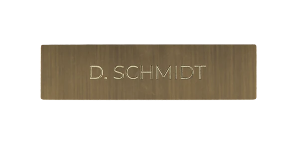 DoorBird Nameplate for One Call Button D21X  in Real Burnished Brass - Individual Engraving