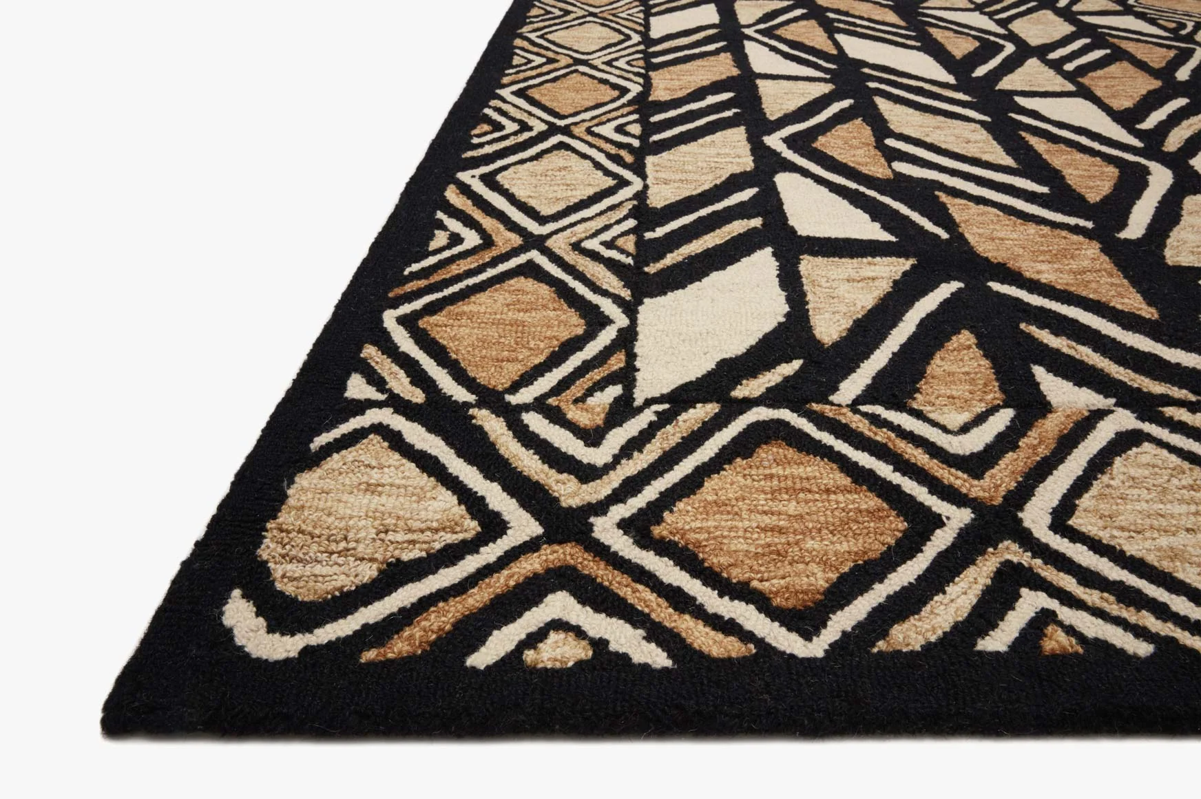 Loloi Nala Collection - Contemporary Hand Tufted Rug in Black & Beige (NAL-01)