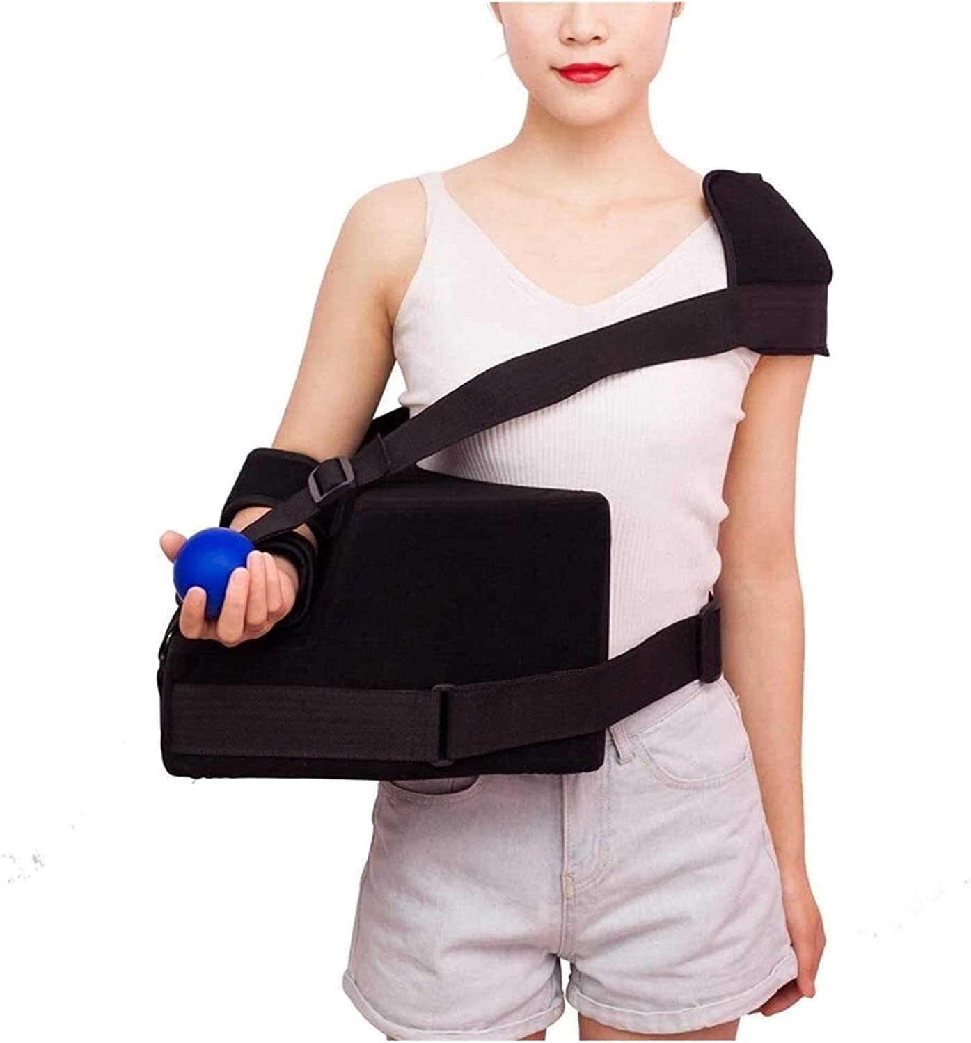 TEidea Portable Shoulder Abduction Sling Stabilizing Support with Pillow Adjustable Arm Slings Shoulder Immobilizer Elbow Braces(Size:Leftarm)