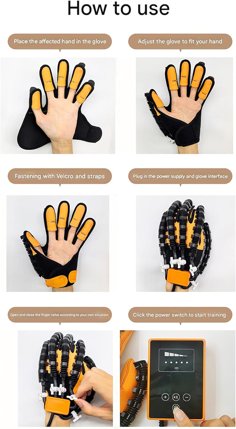 2025 Rehabilitation Robot Gloves, Upgrades Hand Massager Stroke Therapy Equipment, 4 Workout Modes, 5 Speeds Adjustable, for Long Term Relief Finger Cramps