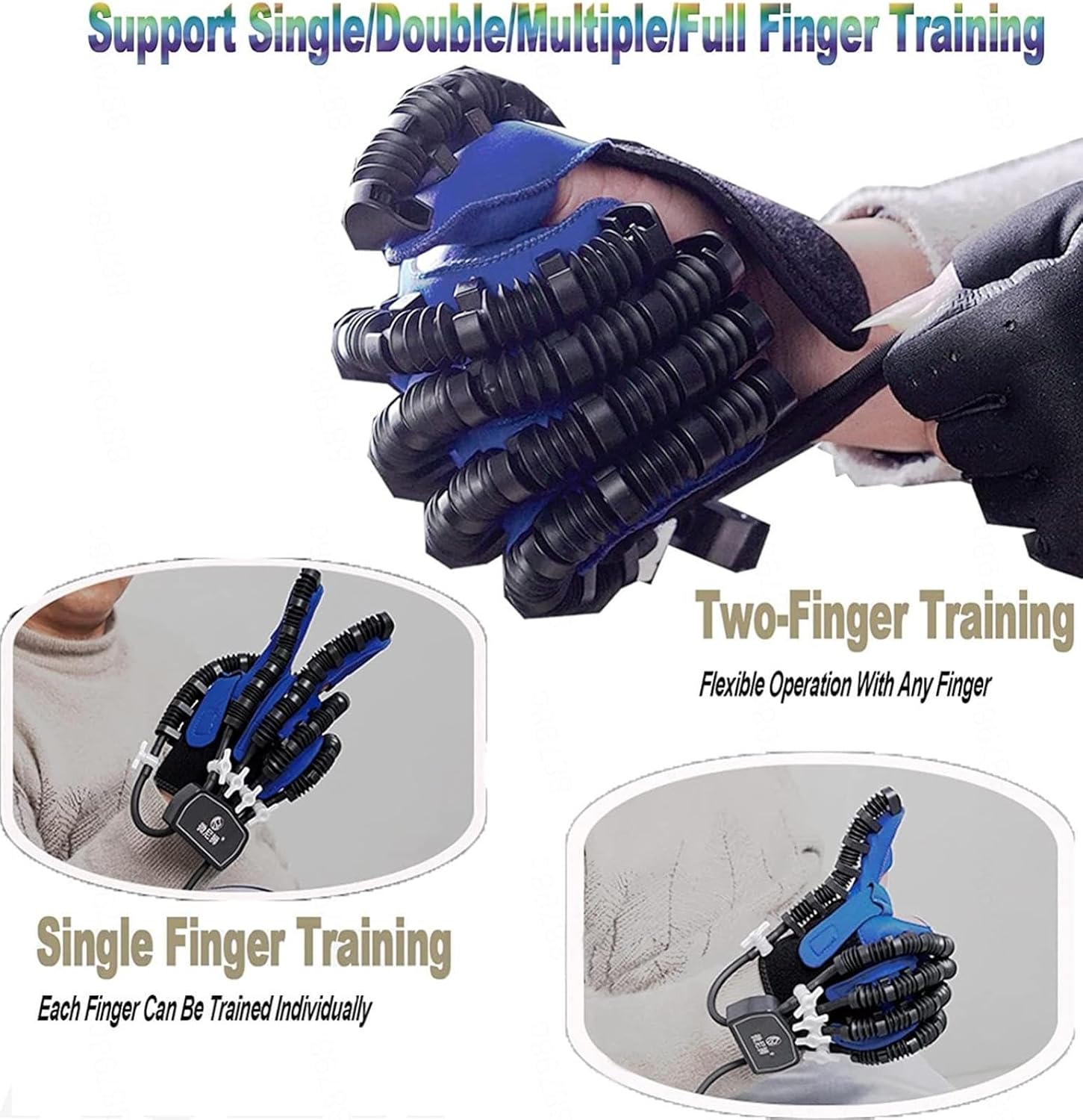 Stroke Hand Splint Assistive Gloves Hemiplegia Finger Rehabilitation Trainer Robot Gloves for Stroke People Finger Wrist Training,Left-XXL
