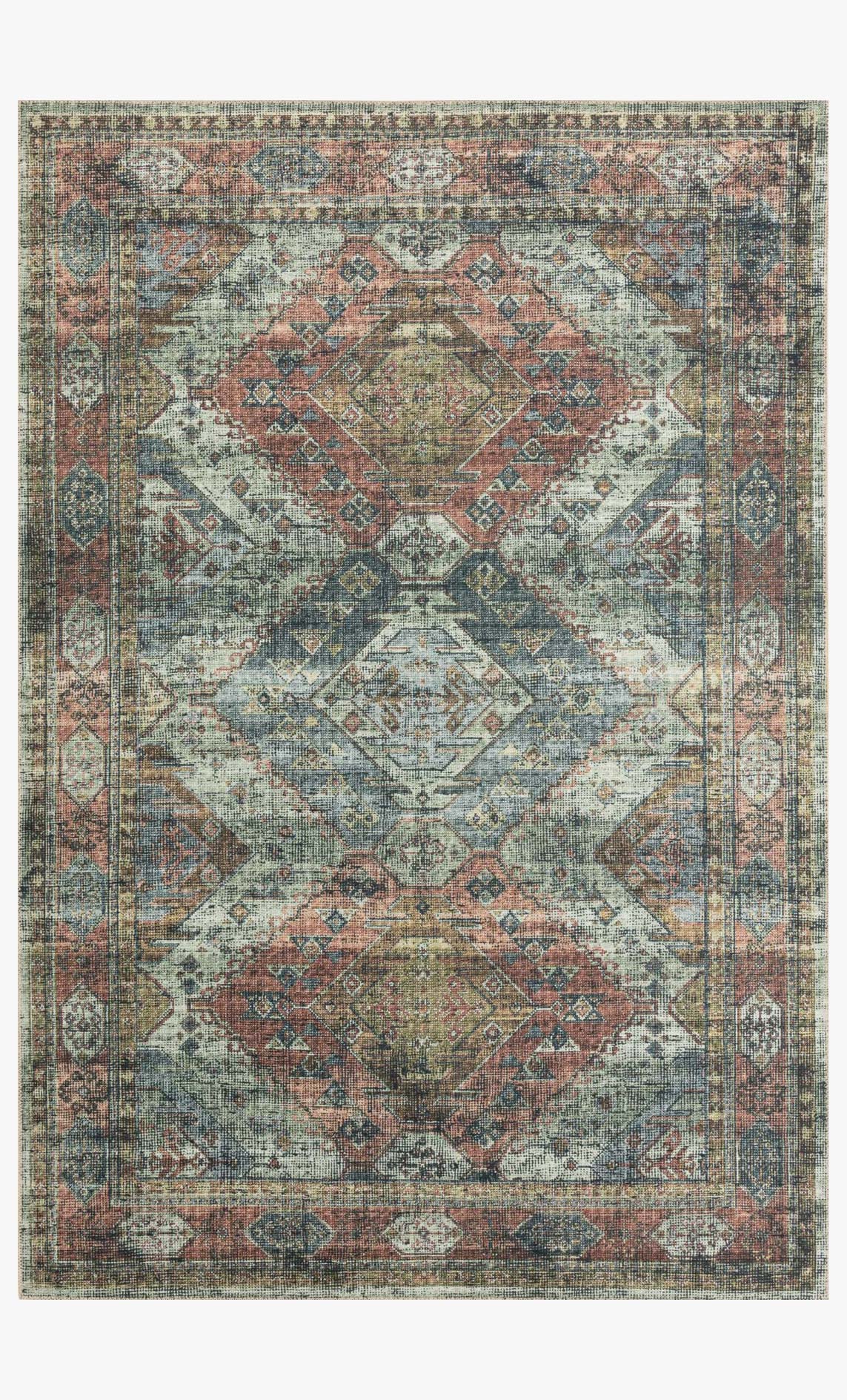 Loloi II Skye Collection - Traditional Power Loomed Rug in Apricot & Mist (SKY-06)