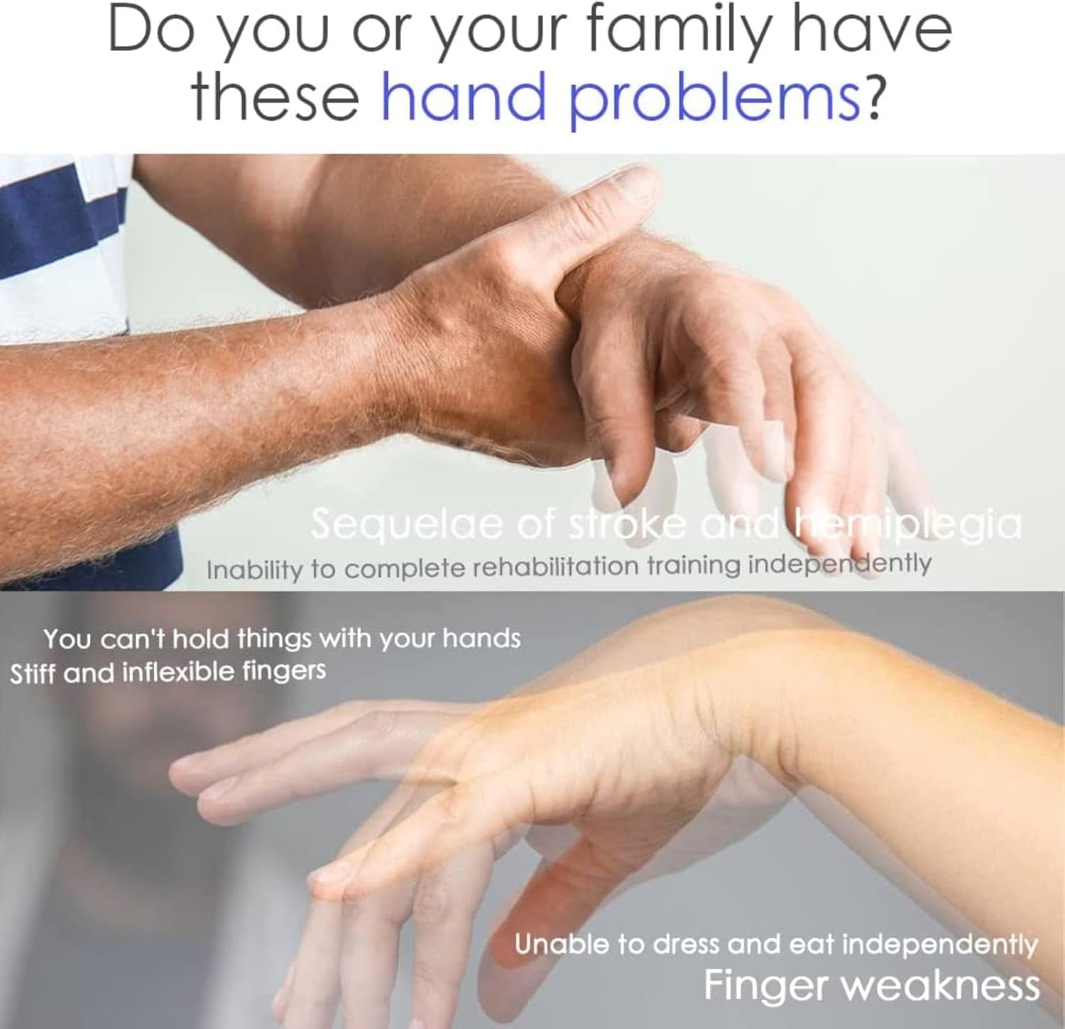 Rehabilitation Robot Gloves Stroke Hemiplegia Hand Function Exercise Correction Fingerboard with Single Finger Training and Mirror Mode,Right-XXL