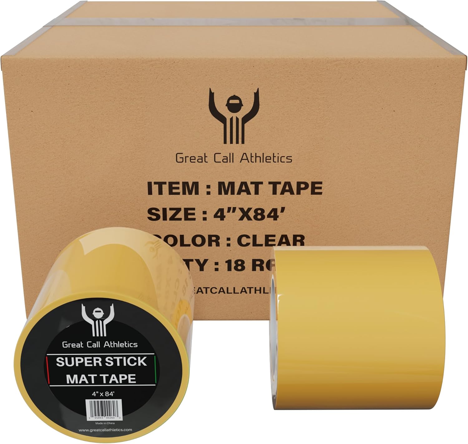 Great Call Athletics | 1 Case of 18 Rolls | Professional Super Stick Wrestling Mat Tape | 4