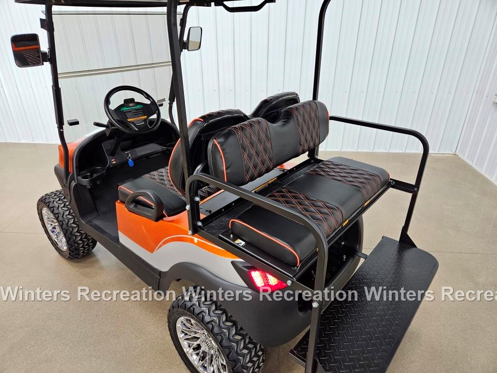 2021 Club Car Tempo Gas EFI STREET READY Golf Cart, Vulcan Orange Kandi & Razor Silver