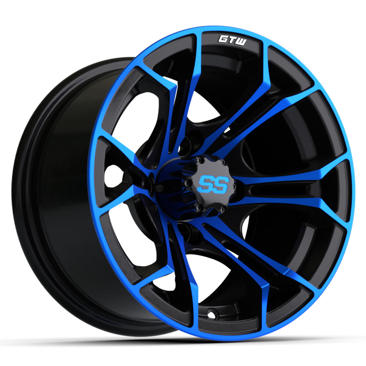 12′′ GTW® Spyder Wheel – Black with Blue Accents
