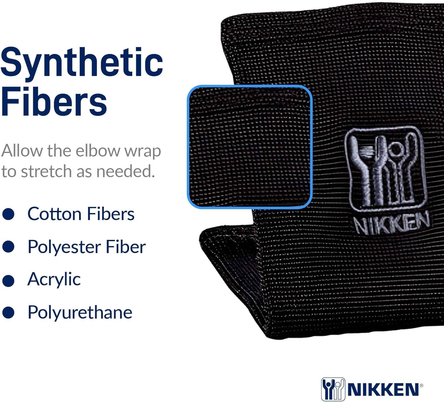 Nikken KenkoTherm - Elbow Wrap Large 1833 - Golf, Tennis, Gym Support Band for Men and Women - Contoured Fit, Sports and Hand Washable