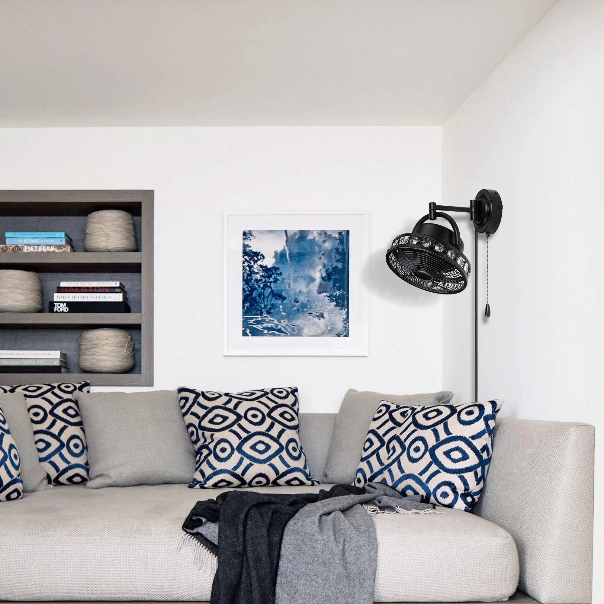 Parrot Uncle 10-Inch Modern Small Ceiling Fan with Pull Chain