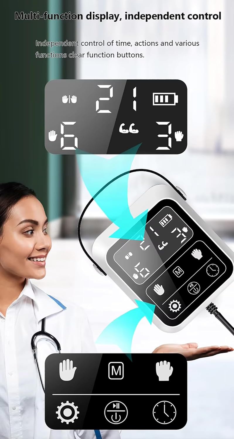 Rehabilitation Robot Gloves, Hand Stroke Recovery Equipment with 4 Workout Modes and 9-Level Strength Adjustment, Rechargeable Convenient Finger Trainer