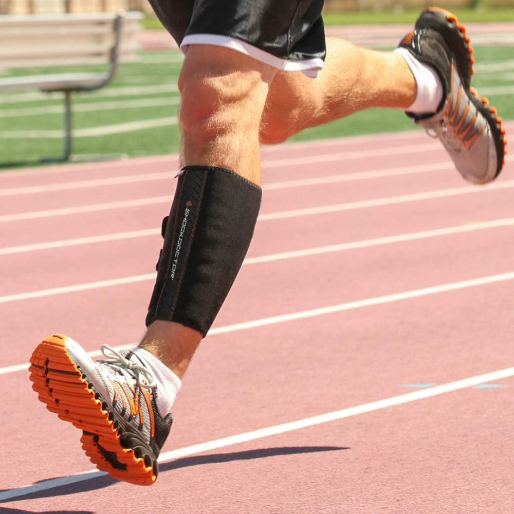 Shock Doctor Calf Shin Compression Wrap Brace. Pain Relief, Recovery, Shin Splints, Achilles Tendon Stability and Support. For Running, Football, Basketball and more. Men and Women (1 Sleeve)